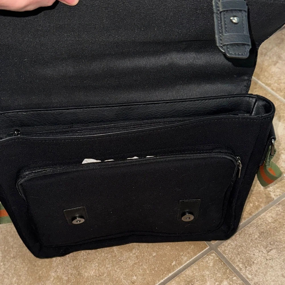 Wizarding World Of Harry Potter Black Messenger/Laptop Bag with Striped Strap